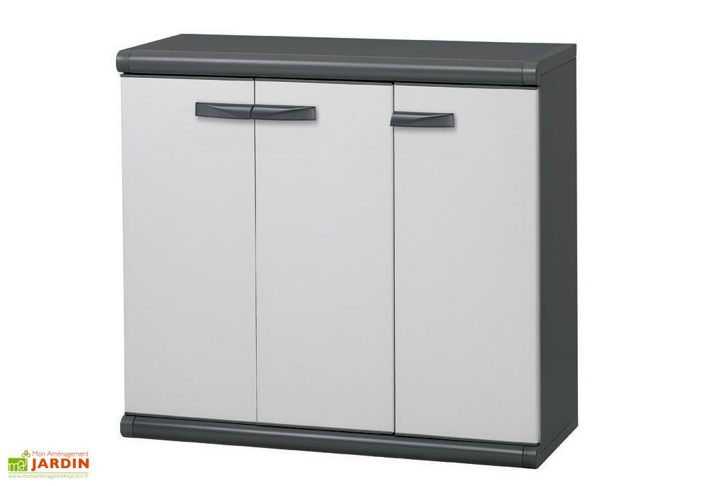 Armoire de Rangement Résine Basse 3 portes Garofalo.