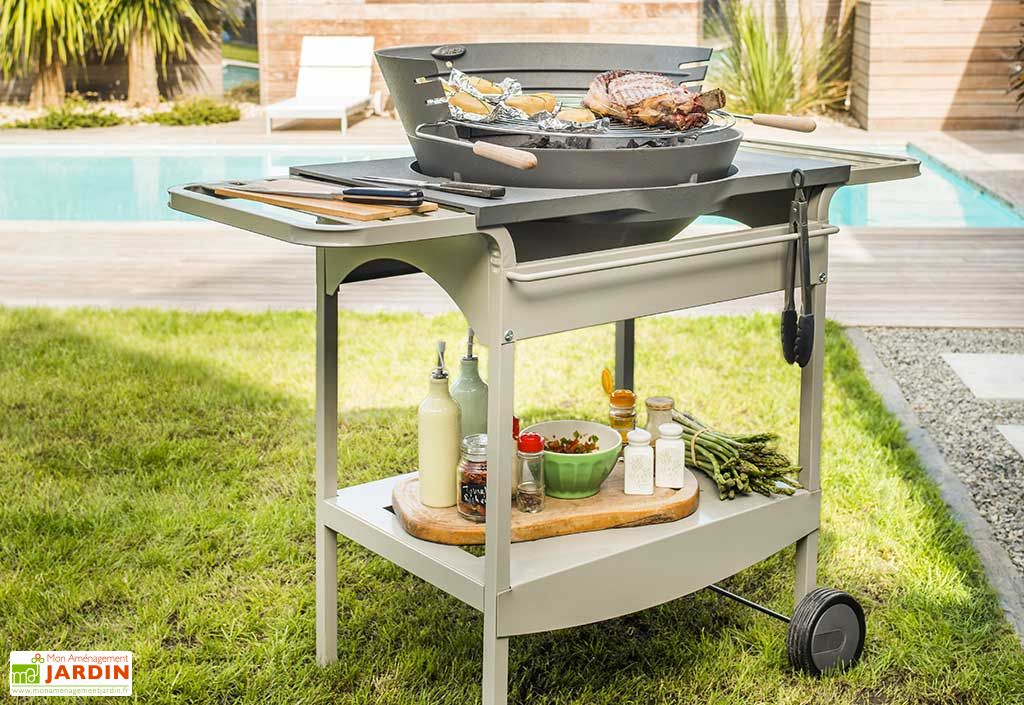 Grand Barbecue Fonte Charbon De Bois