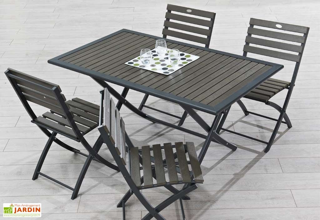 Table Jardin Pliante Bois Composite et Aluminium (140x80 Table Jardin Pliante Bois Composite et Aluminium (140x80