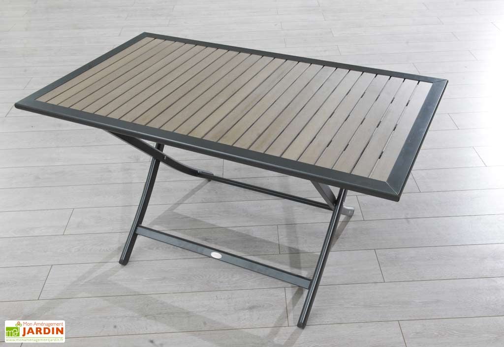 table de jardin pliante table jardin pliante bois composite et aluminium 140x80 table de jardin pliante table jardin pliante bois composite et aluminium 140x80