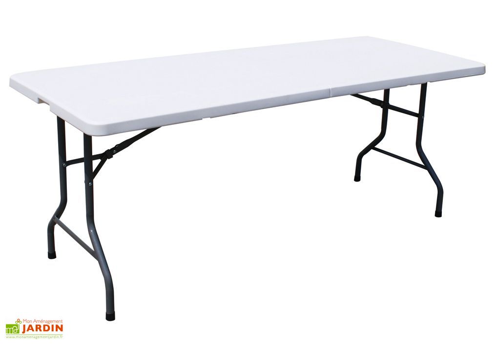 Table Résine Pliante 183x76 Azur - Table Brasserie Pliante Valise Pvc