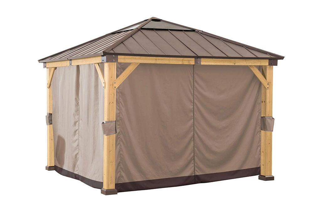 COWVIE Rideau de rechange universel à 4 panneaux avec double fermeture éclair pour terrasse COWVIE Rideau de rechange universel à 4 panneaux avec double fermeture éclair pour terrasse