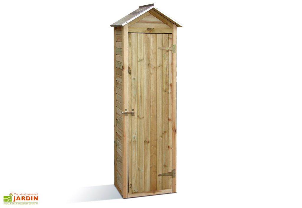 Armoire De Jardin En Bois De Pin Erra 63 X 43 X 181 Cm Jardipolys