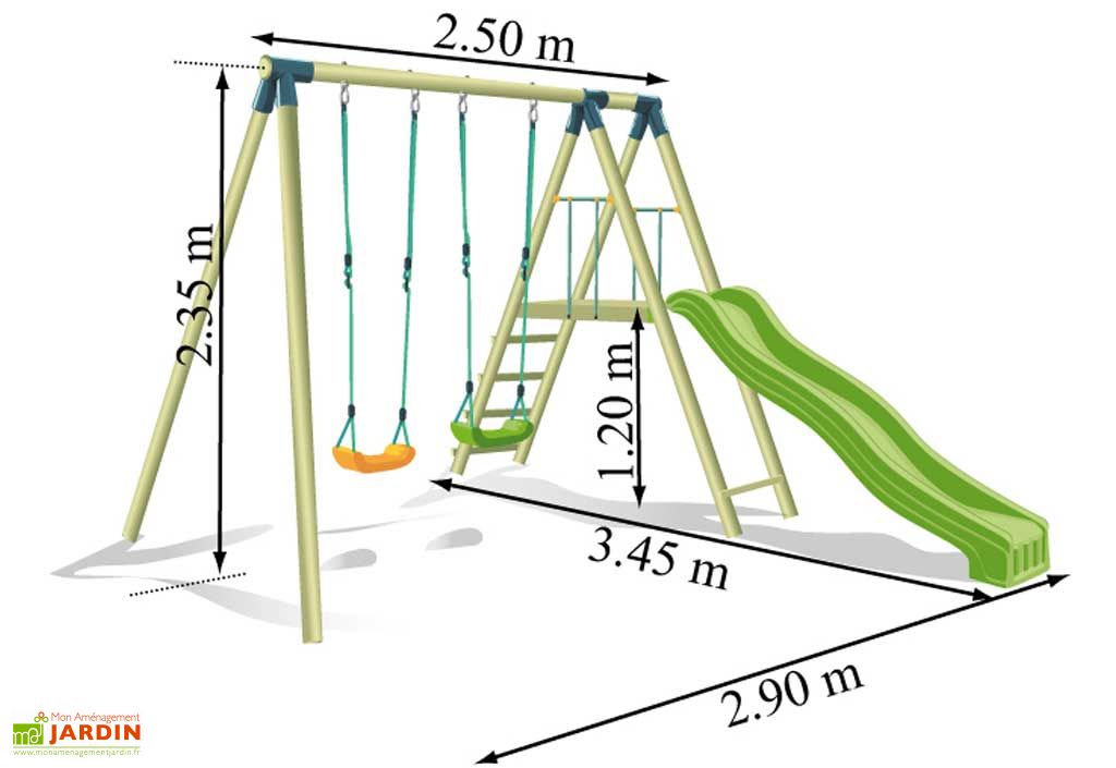 Portique Toboggan Bois Magba Magba 2,35m Soulet