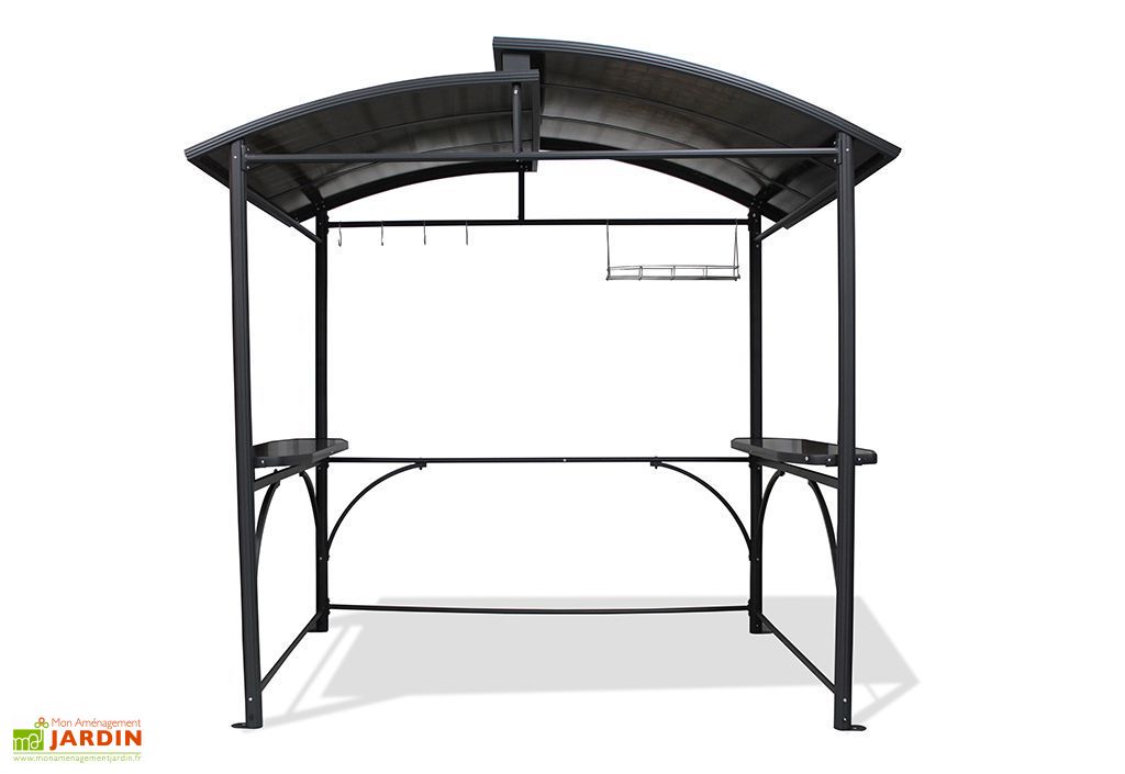 abri barbecue aluminium polycarbonate verre 1