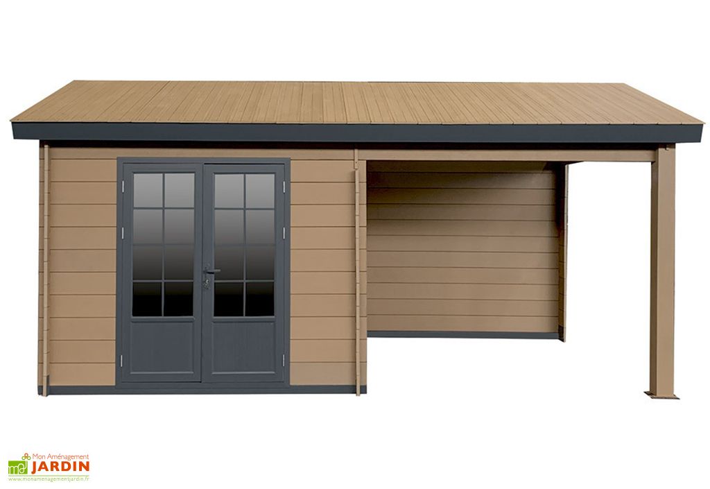 Abri de Jardin Auvent en Bois Composite Woodlife 19,2 m² (2 Coloris ...