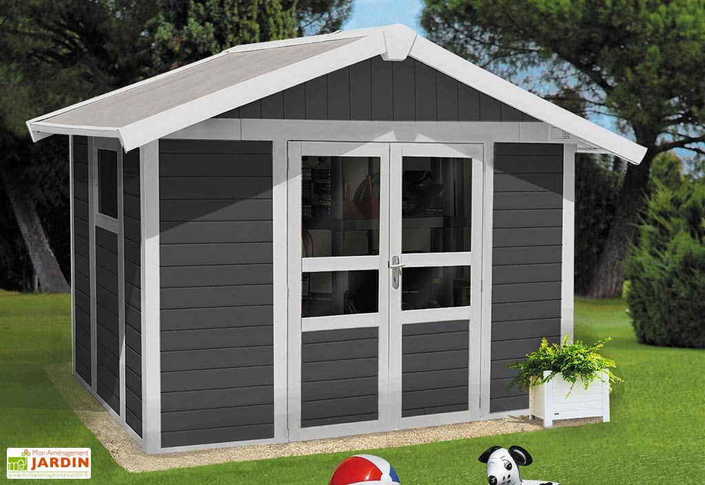 Abri De Jardin Pvc Basic Home 7 5 Gris Fonce Grosfillex