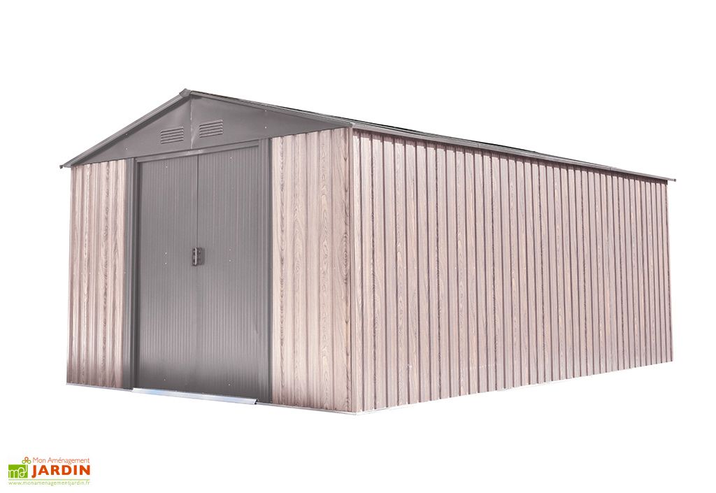 Abri De Jardin En Acier Galvanise Imitation Bois Woodtouch 13 M