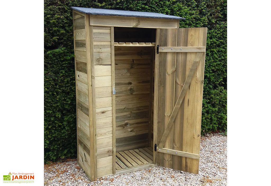 Abri De Jardin Adossable En Bois Traite 111 X 64 Cm Habrita