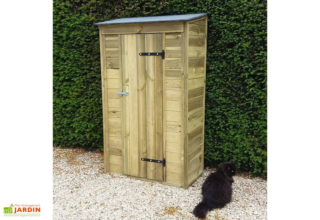 Abri De Jardin Adossable En Bois Traite 111 X 64 Cm Habrita