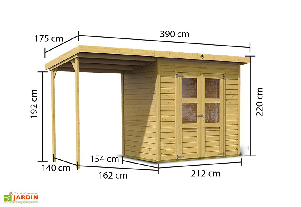 Abri De Jardin Avec Appentis En Bois D Epicea Brut Merseburg 3 6
