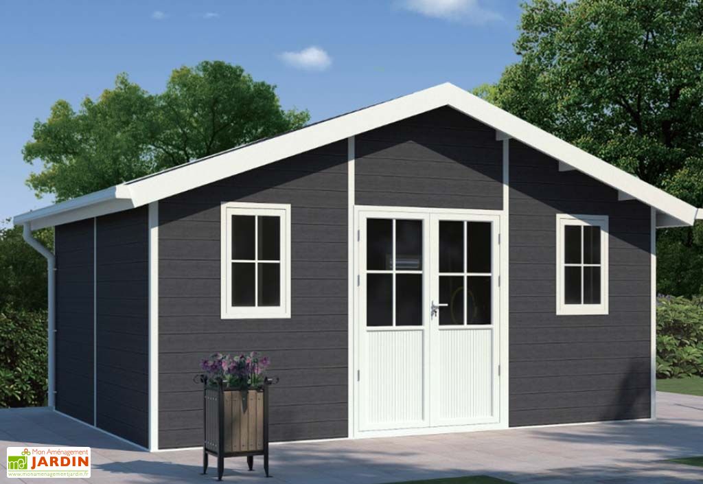 abri de jardin en bois composite anthracite woodlife 19 m woodlife