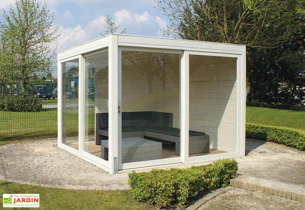 Abri De Jardin Bois 2 Baies Vitrees 1 Fenetre Exterior