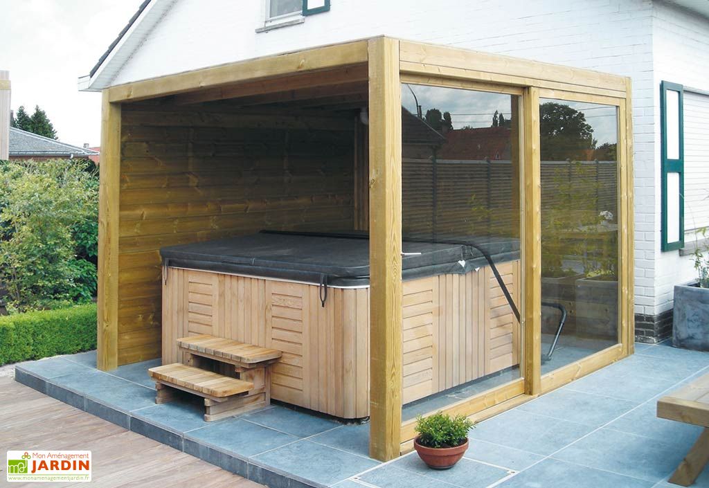 Abri De Jardin Bois 2 Parois 1 Baie Vitree Exterior 300x300cm