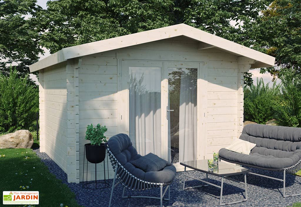 Abri de Jardin en Bois Toit Double Pente + Porte Vitrée 9 m² – Pyry