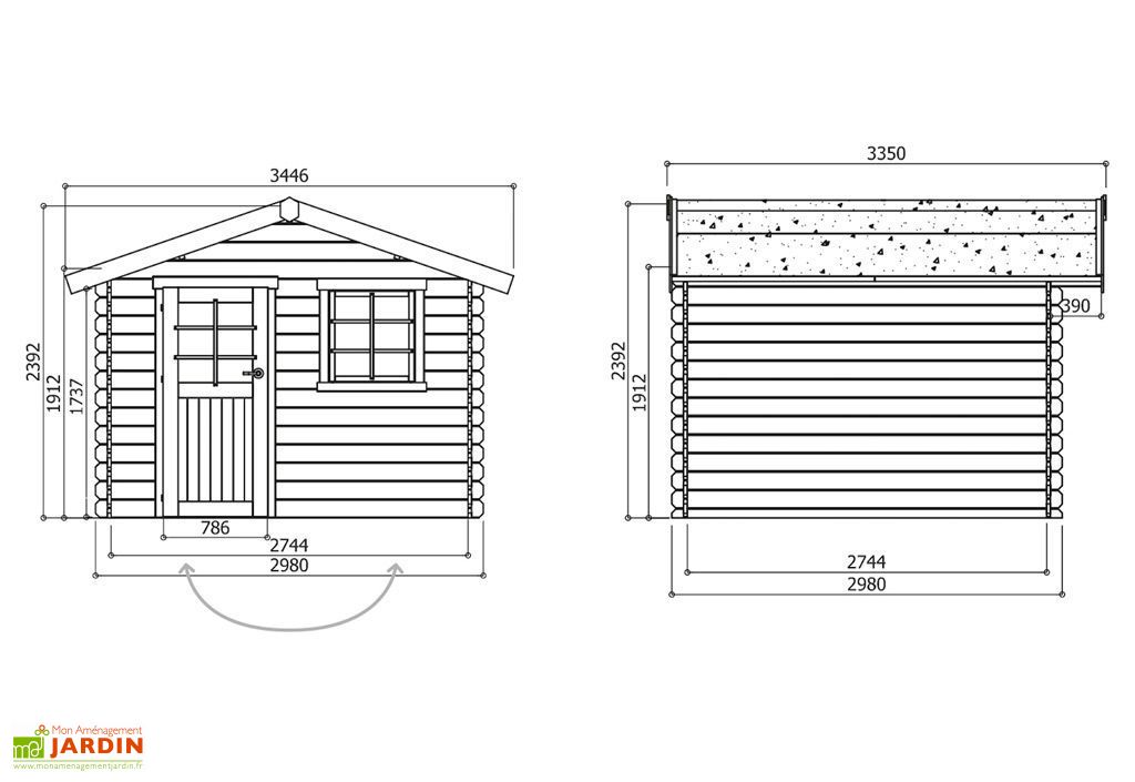 Abri De Jardin En Bois Sologne 28 Mm 9 M Avec Toit A 2 Pans Solid