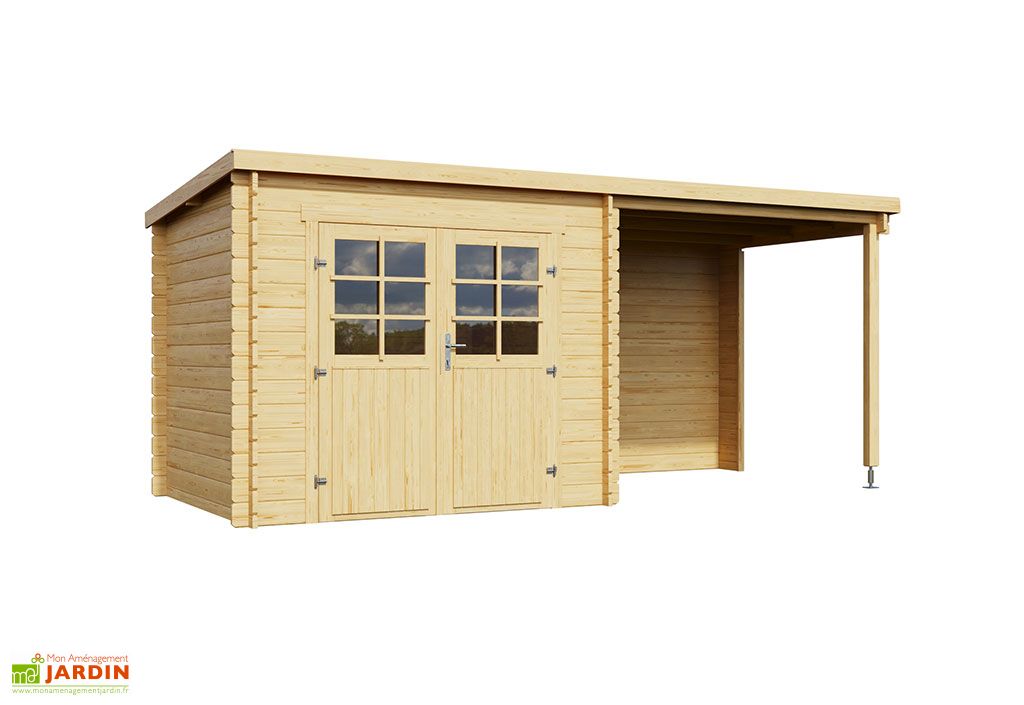 abri de jardin en bois d epicea brut avec auvent sophy 10 m olg