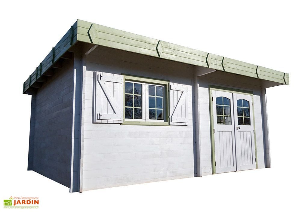 Abri De Jardin Bois 42 Mm Toit Plat Bac Acier 476x533cm Habrita