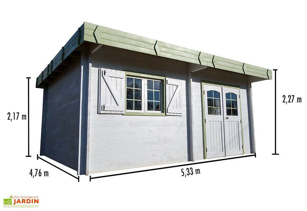 Abri De Jardin Bois 42 Mm Toit Plat Bac Acier 476x533cm Habrita
