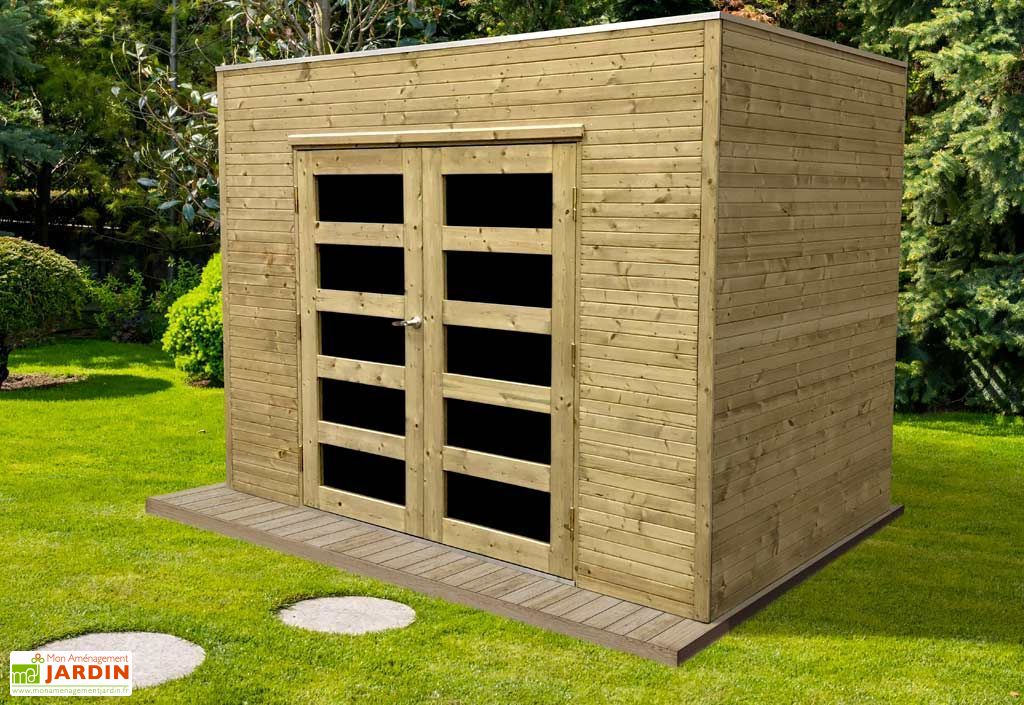 Abri De Jardin En Bois Traite Capri 19 Mm 6 M Avec Toit Plat Solid
