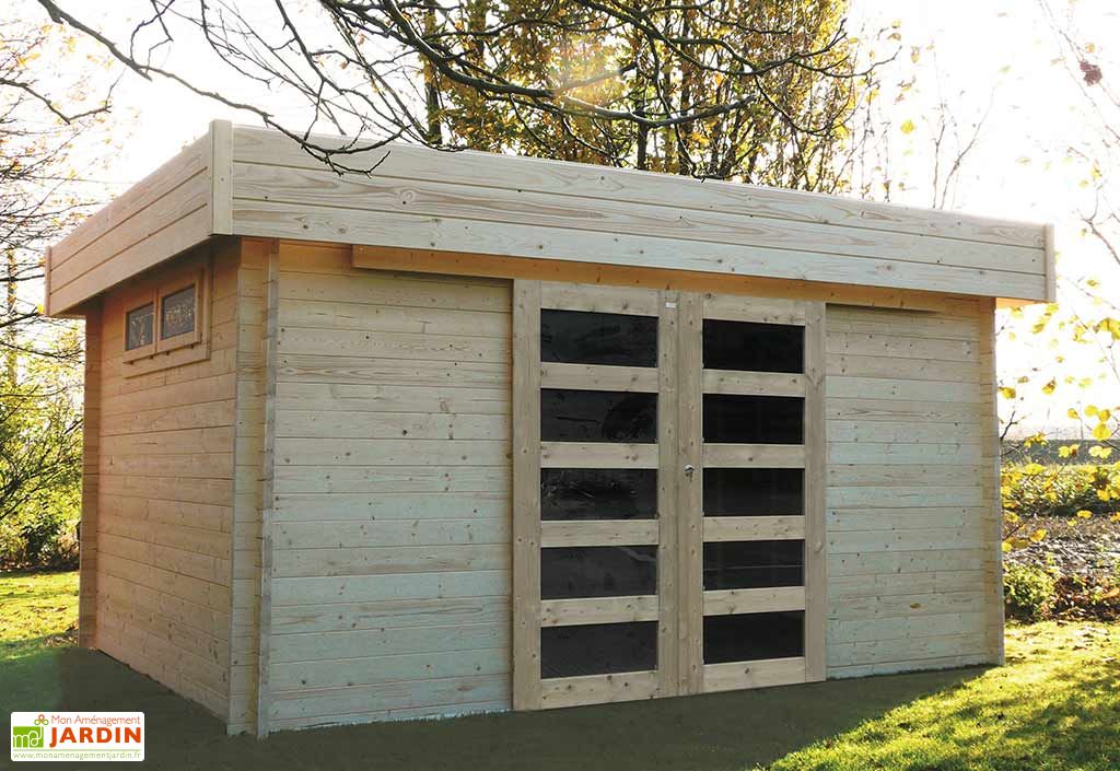 Abri De Jardin En Bois Brut Viborg 40 Mm 14 M Avec Toit Plat Solid