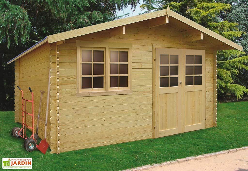 Abri De Jardin En Bois Brut Visp 28 Mm 16 M Avec Toit A 2 Pans