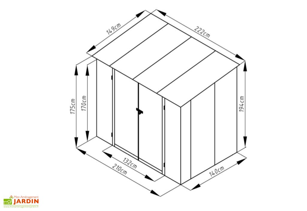 abri de jardin en metal monopente look bois vieilli 3 17 m chalet jardin