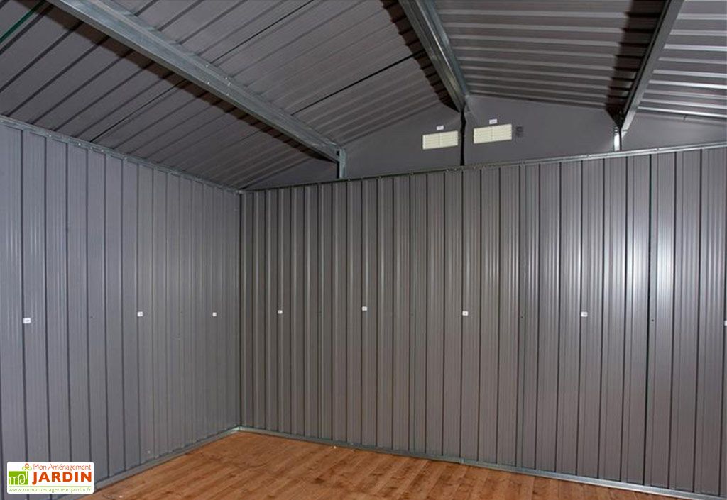 abri de jardin en metal 0 33 mm duramax 10 m vert pin 10 x 10 duramax