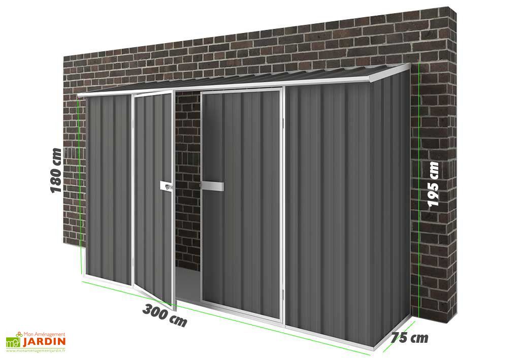 Abri De Jardin En Metal A Adosser 0 35 Mm Compact 0 75 X 3 M Easyshed