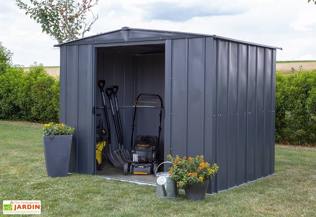Abri De Jardin En Metal Gris Spacemaker Acier Galvanise 4 5 M