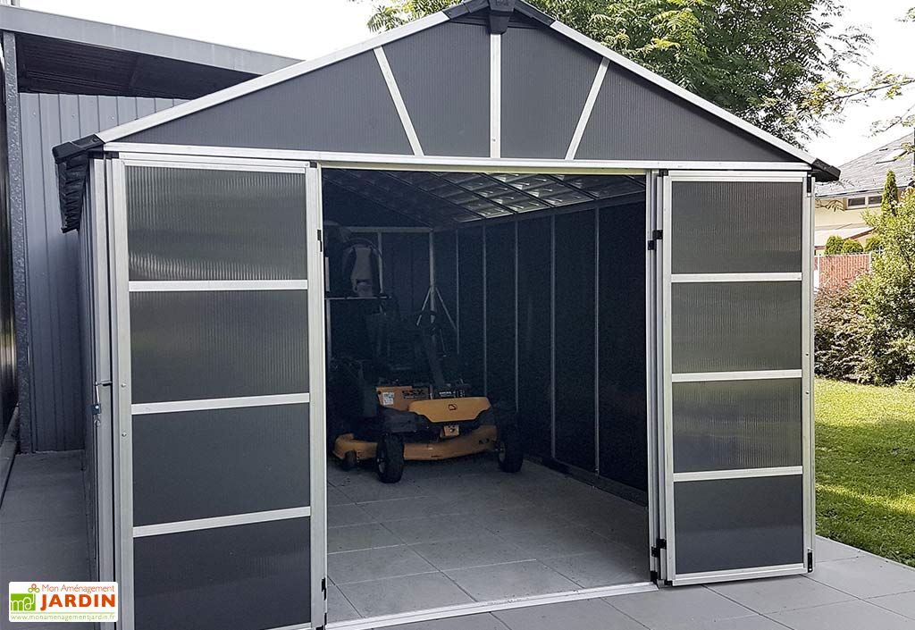 abri de jardin en polycarbonate et aluminium yukon 20 m canopia