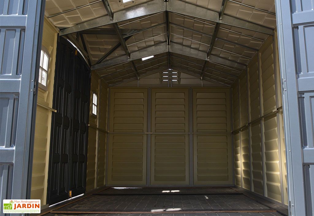 abri de jardin en pvc duramax 12 m apex 15 x 8 gris anthracite duramax