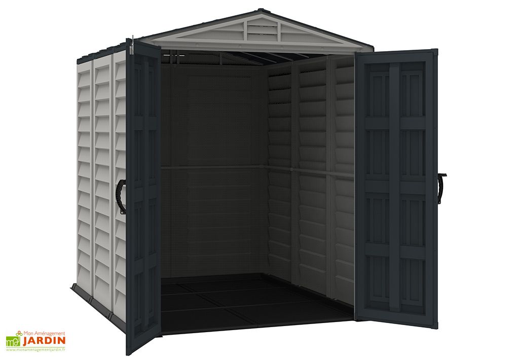 abri de jardin en pvc duramax 4 m premium 5 x 8 gris anthracite duramax