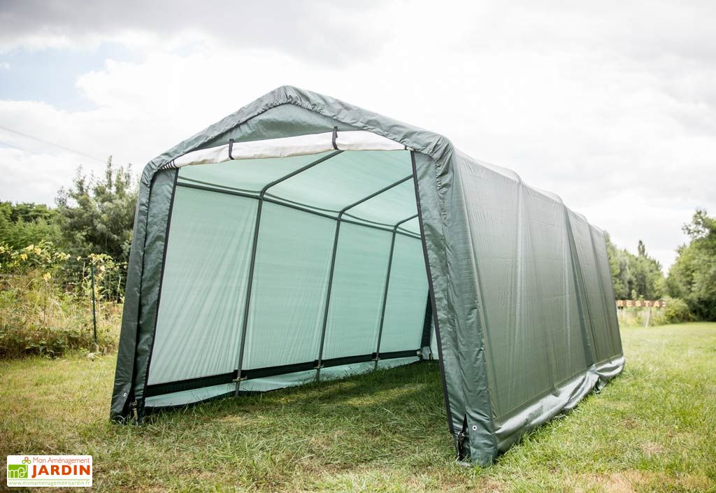 Abri De Jardin En Toile Renforcee Avec Porte Amovible 305 X 610 Cm Habrita
