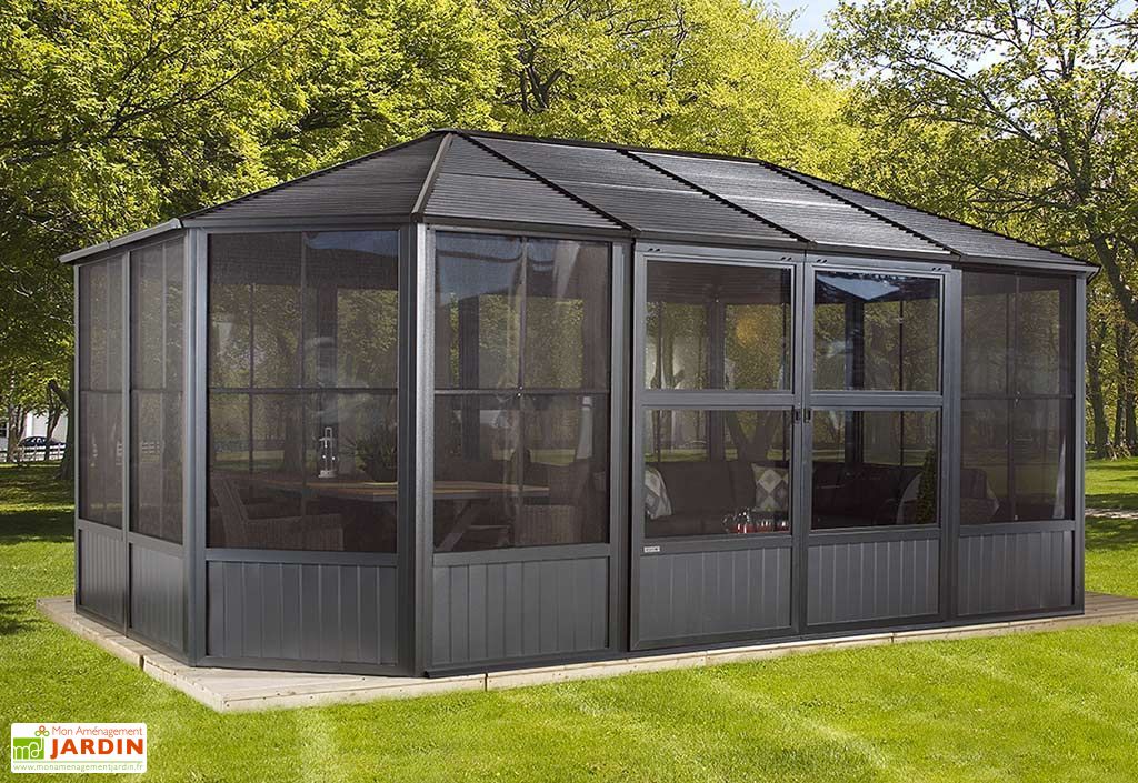 Gazebo En Aluminium Et Acier Galvanise Gris Charleston 20 M Sojag