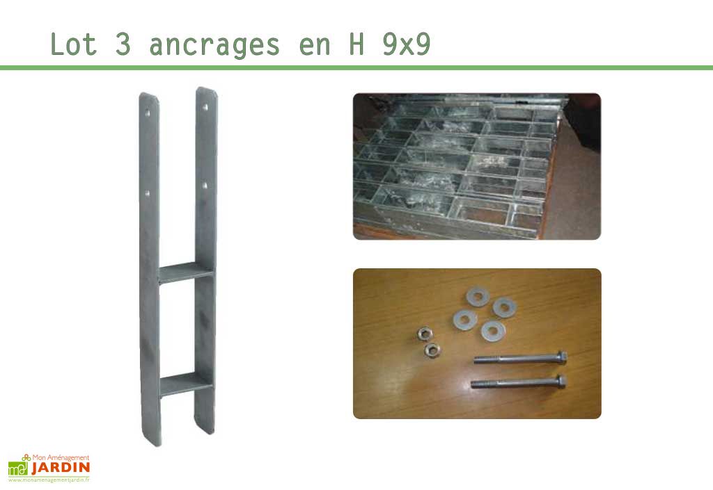 Ancrage en h 9x9 Clearance