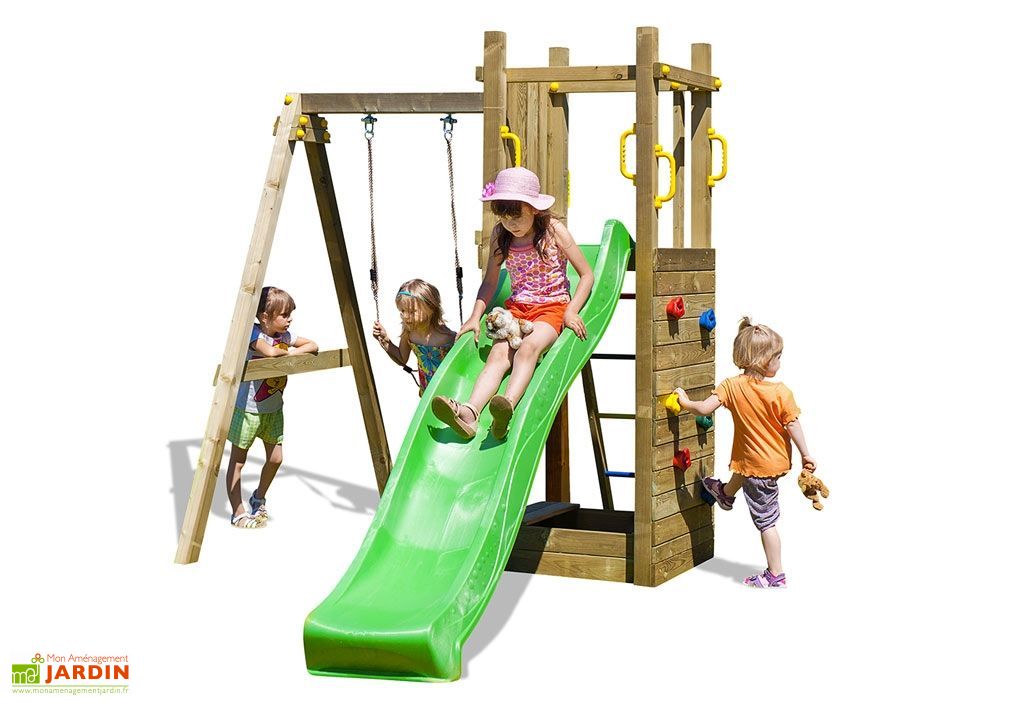 Aire De Jeux Funny 3 Toboggan Balancoire Bac A Sable