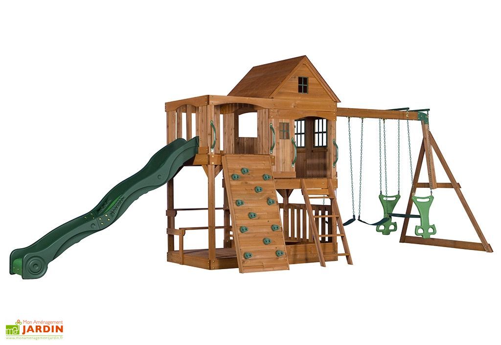 Aire De Jeux Avec Cabane Stunning Balancoire Avec Toboggan Et