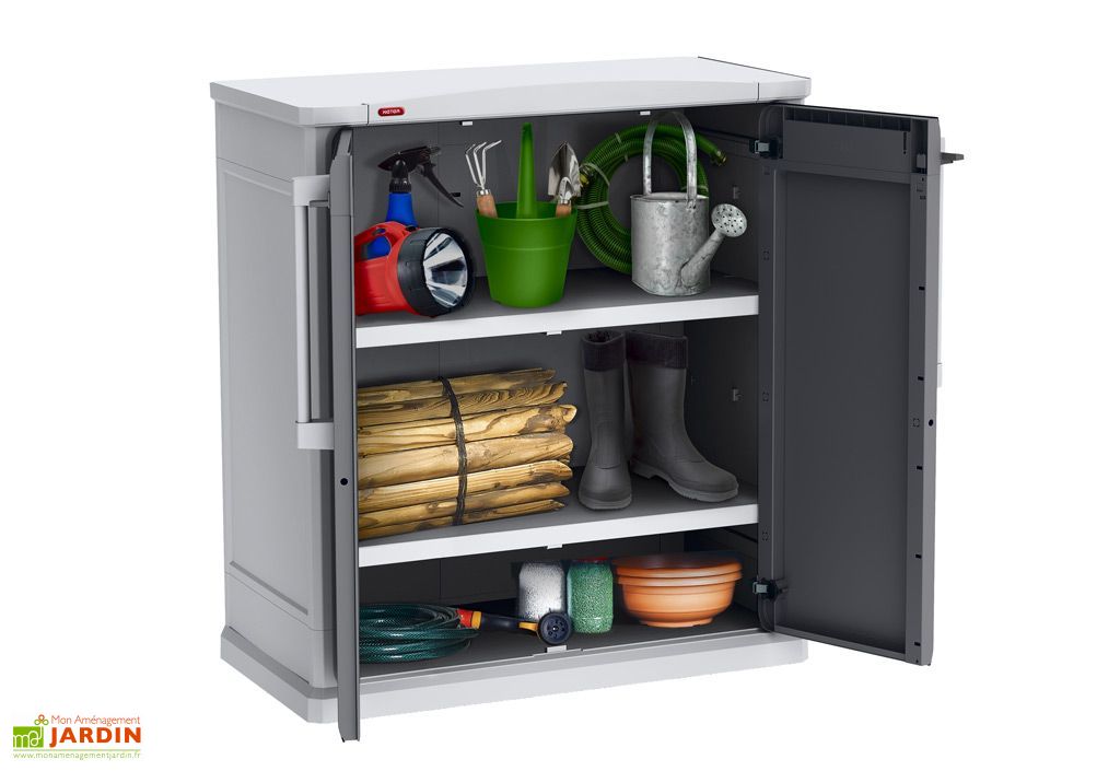 Armoire de Jardin Basse en Résine 80x47x91cm ChalêtJardin