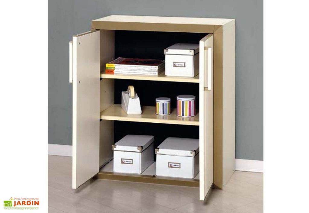 Armoire De Rangement Resine Basse 2 Portes Modulable Prestige