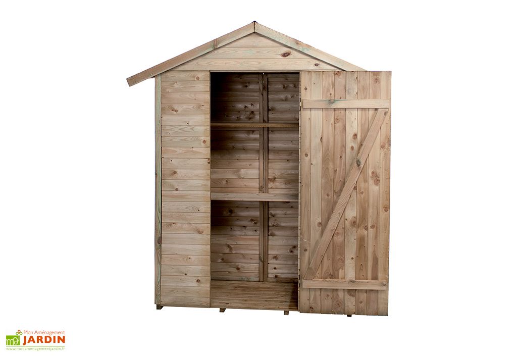 Armoire de jardin en bois l.193 x P.83 x 220 cm ep.15 mm Leo