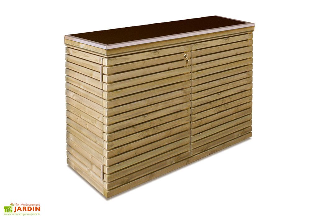 Armoire De Jardin Basse En Bois Venice 60x125x90cm Gardival