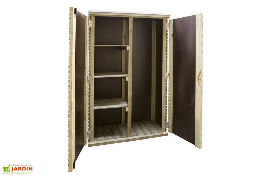 Armoire De Jardin Haute En Bois Venice 60x125x183cm Gardival