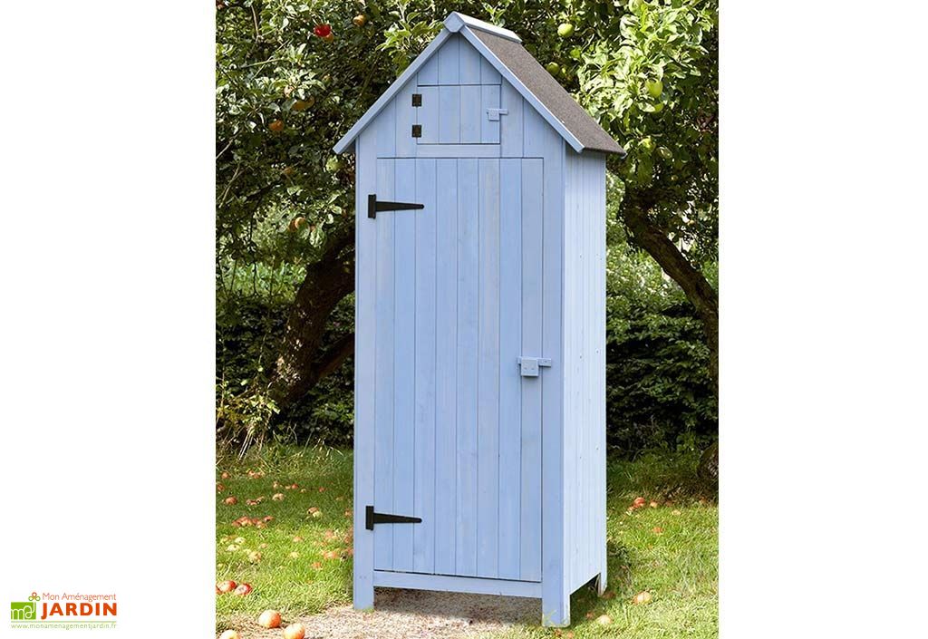 Armoire De Jardin En Bois Fsc 10 Mm Bleue 180 Cm Habrita