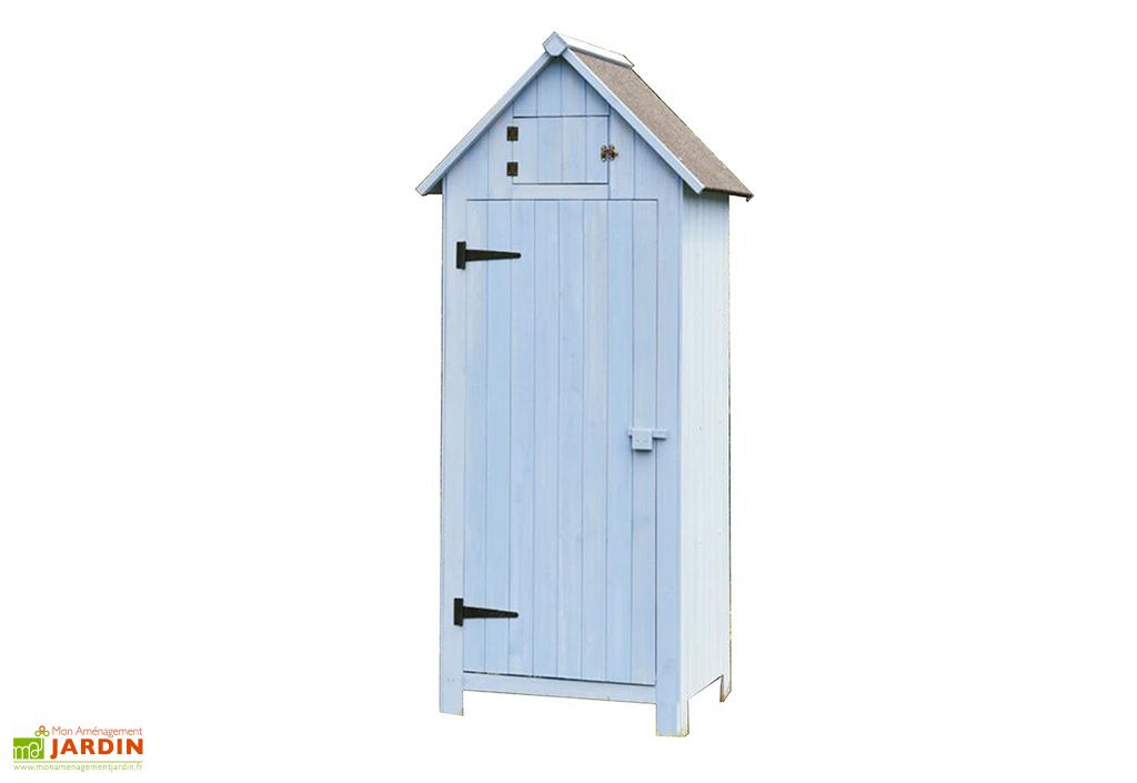 Armoire De Jardin En Bois Fsc 10 Mm Bleue 180 Cm Habrita