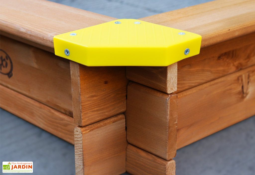 Bac à Sable en Bois Imputrescible Lily avec Parasol ...