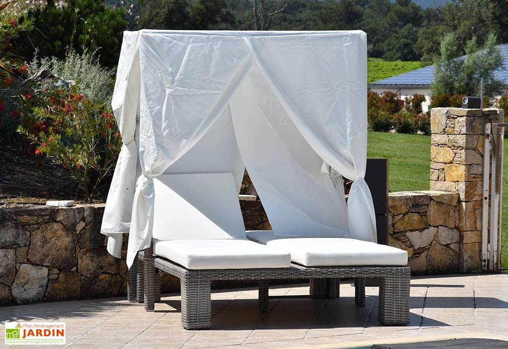 Bain De Soleil Double En Aluminium Et Resine Tressee Voilage Cocoon Givex