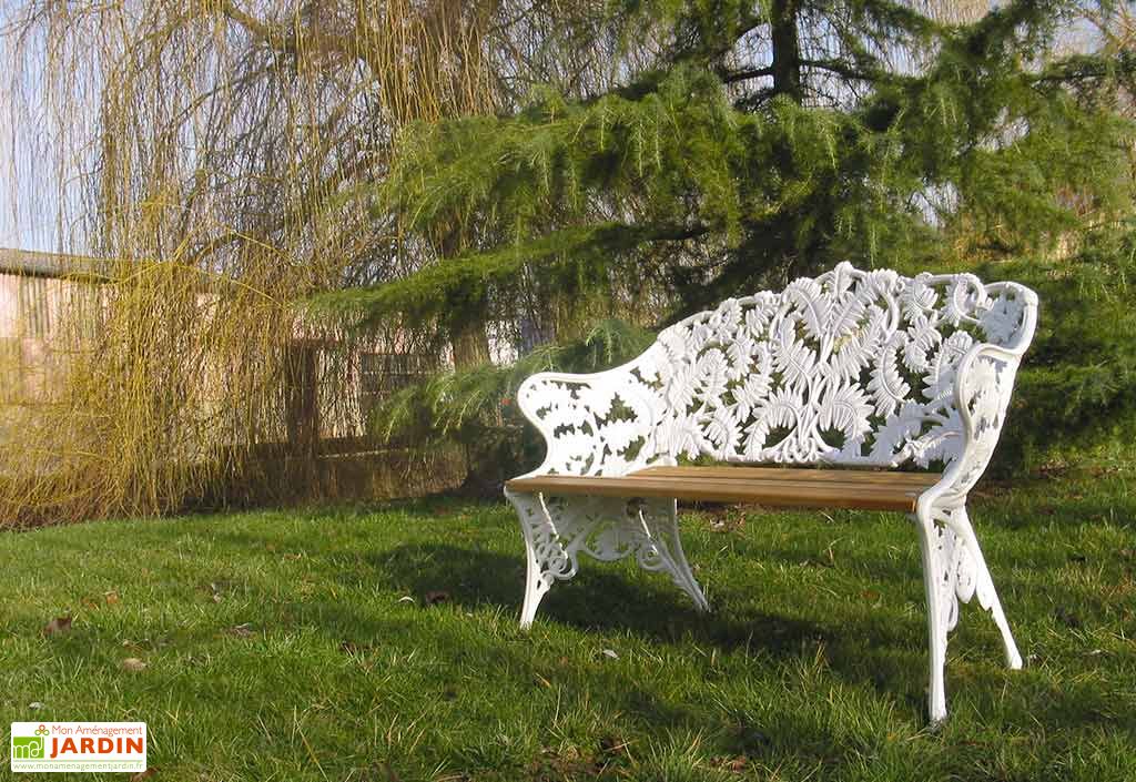 Salon de Jardin Fonte d\'Aluminium et Bois Fougère - Dommartin Salon de Jardin Fonte d\'Aluminium et Bois Fougère - Dommartin