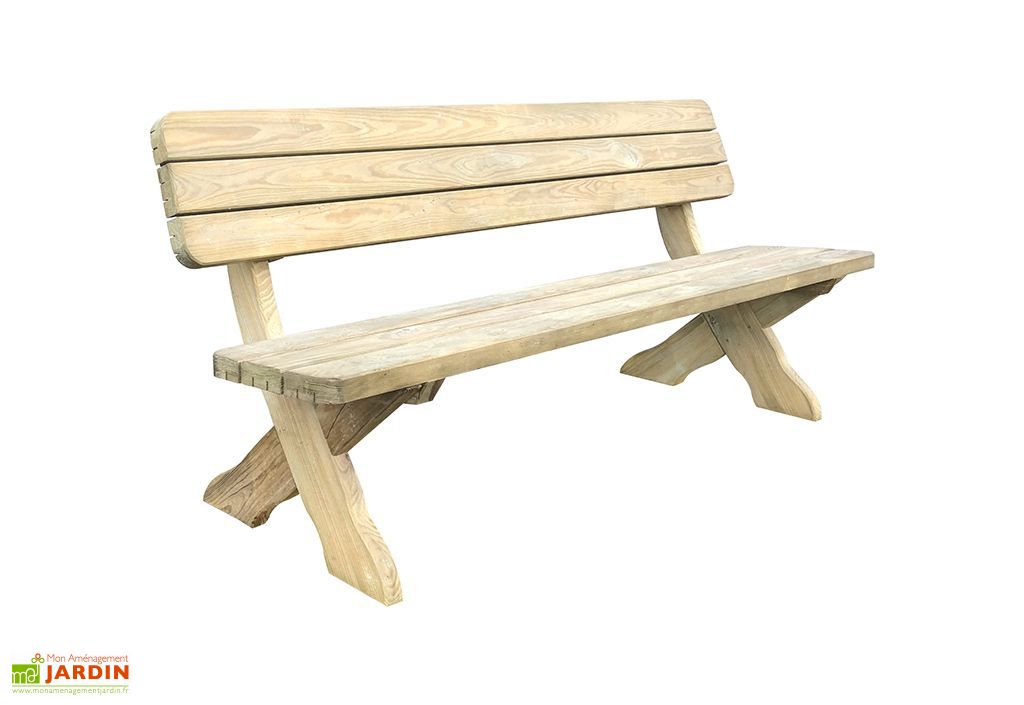 Banc De Jardin Avec Dossier En Bois Autoclave 180 Cm 45 Mm Solid