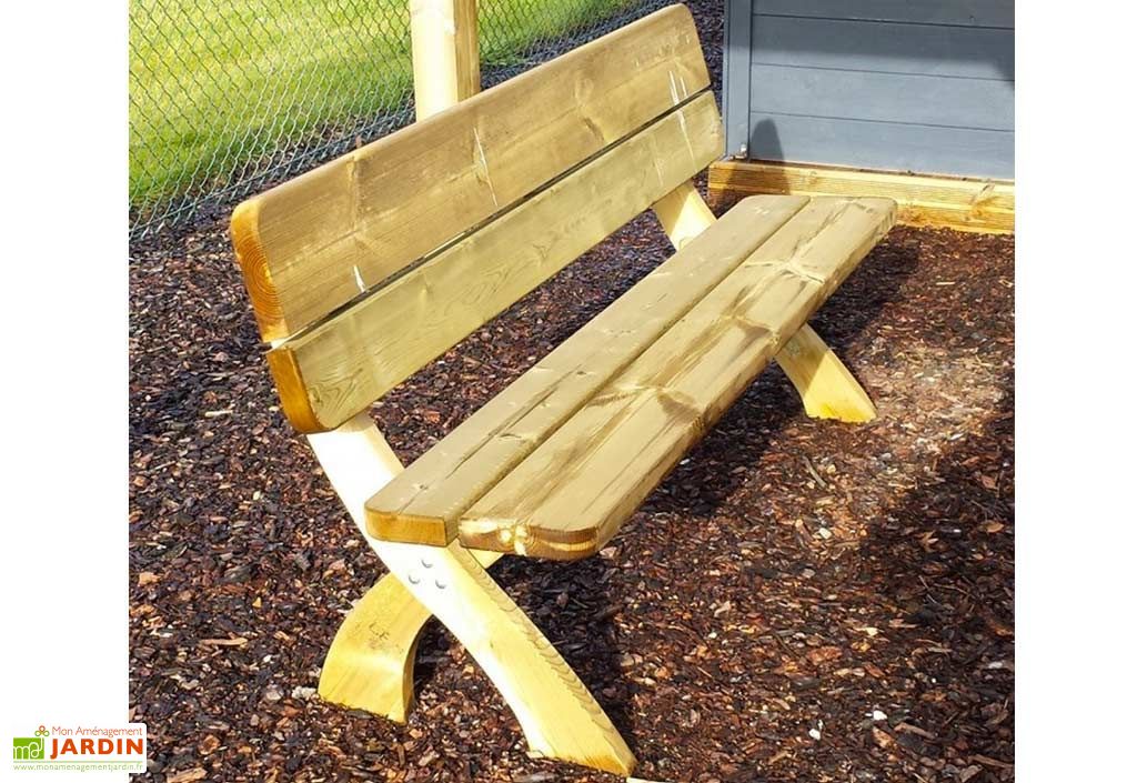 Banc de Jardin avec Dossier en Bois Autoclave 180 cm 45 mm - Solid